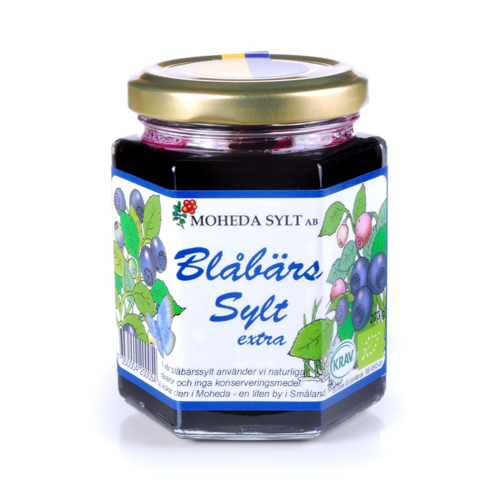 Moheda Sylt, Organic Blueberry Jam (50%) 200g
