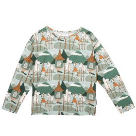 Martinex, Moomin Adventure, Long-sleeved Kids' Shirt, organic cotton jersey, sage