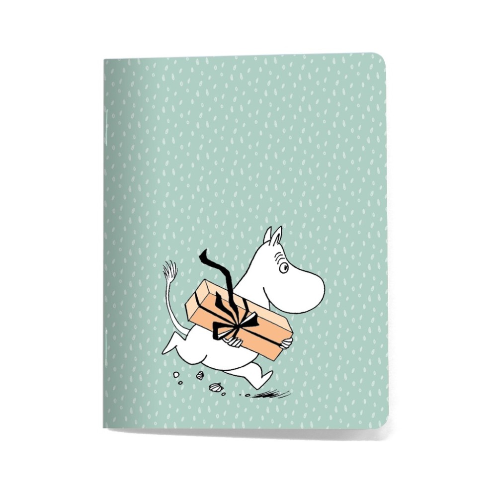 Putinki, Moomin, Notebook Mini, Moomintroll & Present, green 9x12cm