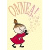 Moomin Postcard with Glitter, Little My "Onnea" yellow