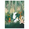 Moomin Postcard, In the Forest, green