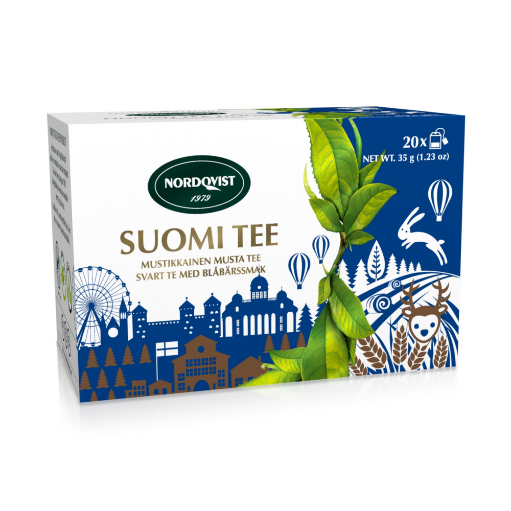 Nordqvist, Suomi Tee, Bagged Black Tea with Blueberry Aroma 20x1,75g