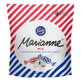 Fazer, Marianne Mix Travel Edition, Minz-Bonbons mit Schoko- und Toffeefüllungen  350g