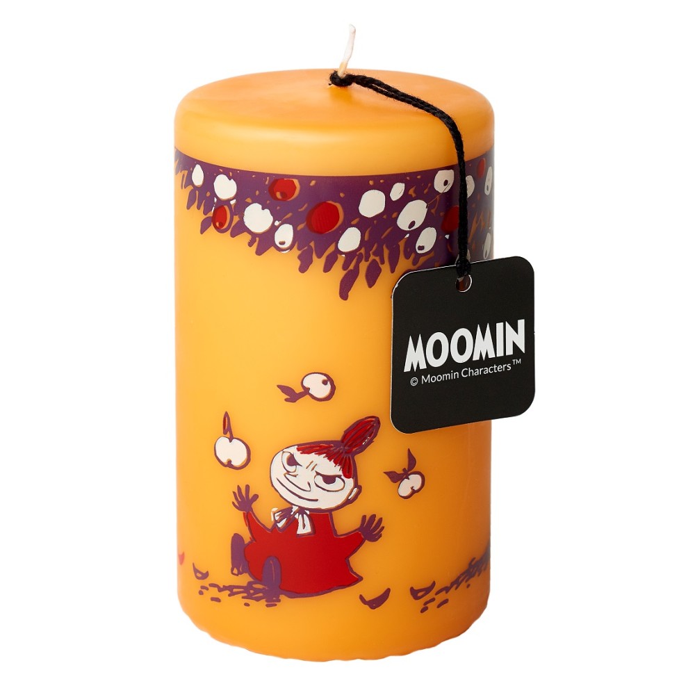 Havi, Moomin, Table Candle, Harvest with Little My, orange 12x7cm