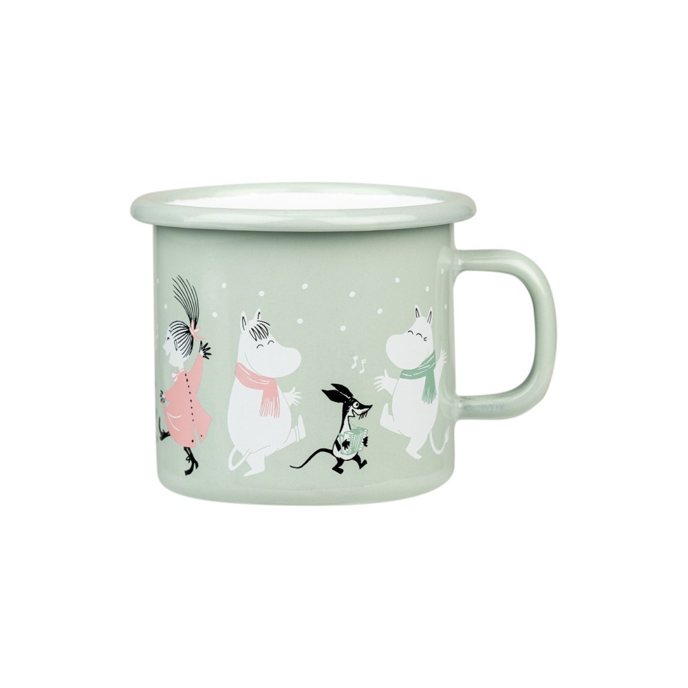 Muurla, Moomin Festive Spirits, Enamel Mug green 0,25l