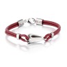 Lumoava, Rossi, Silver Bracelet with Red Leather Strap