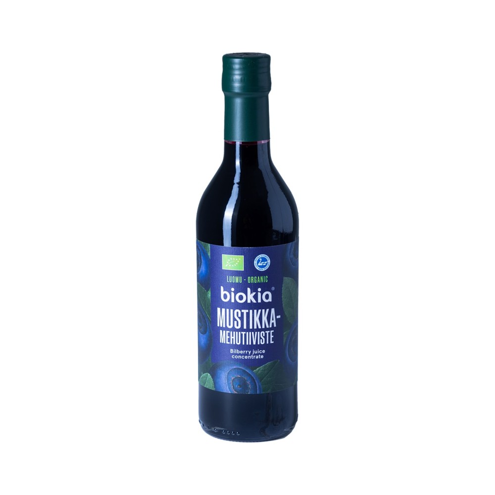 Biokia, Organic Bilberry Juice Concentrate from Wild Blueberries 350ml
