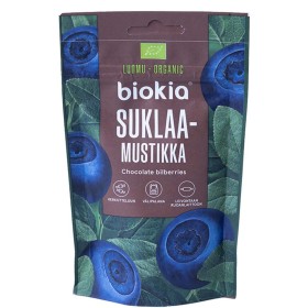 Biokia, Organic Dried Bilberries Coated with Milkchocolate 75g