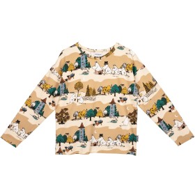 Martinex, Moomin Valley, Long-sleeved Kids' Shirt, organic cotton jersey, beige