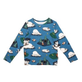 Martinex, Moomin On Float, Long-sleeved Kids' Shirt, organic cotton jersey, blue