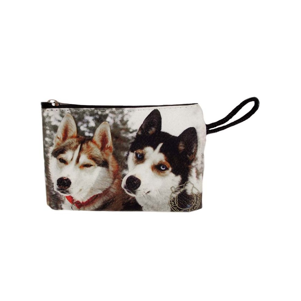 Coin Purse, Two Huskies, small 12x8cm