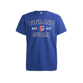 Mikebon, DC Finland Suomi, Baumwoll-T-Shirt für Erwachsene, blau