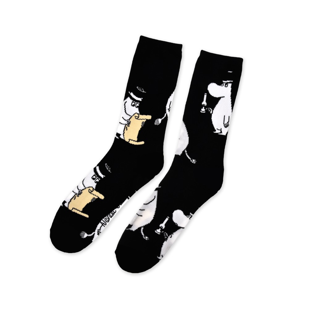 Nordic Buddies, Socks for Men, Moominpappa with Letter, black 40-45