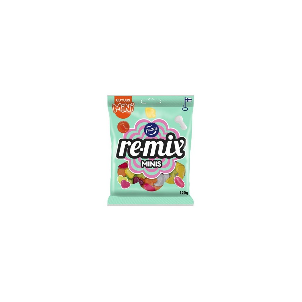 Fazer, Remix Mini Minis, kleine Fruchtbonbons 120g