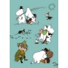 Putinki, Moomin, Sticker Postcard, Adventure, green