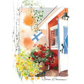 Minna Immonen, Postkarte, Finnisches Sommerhaus