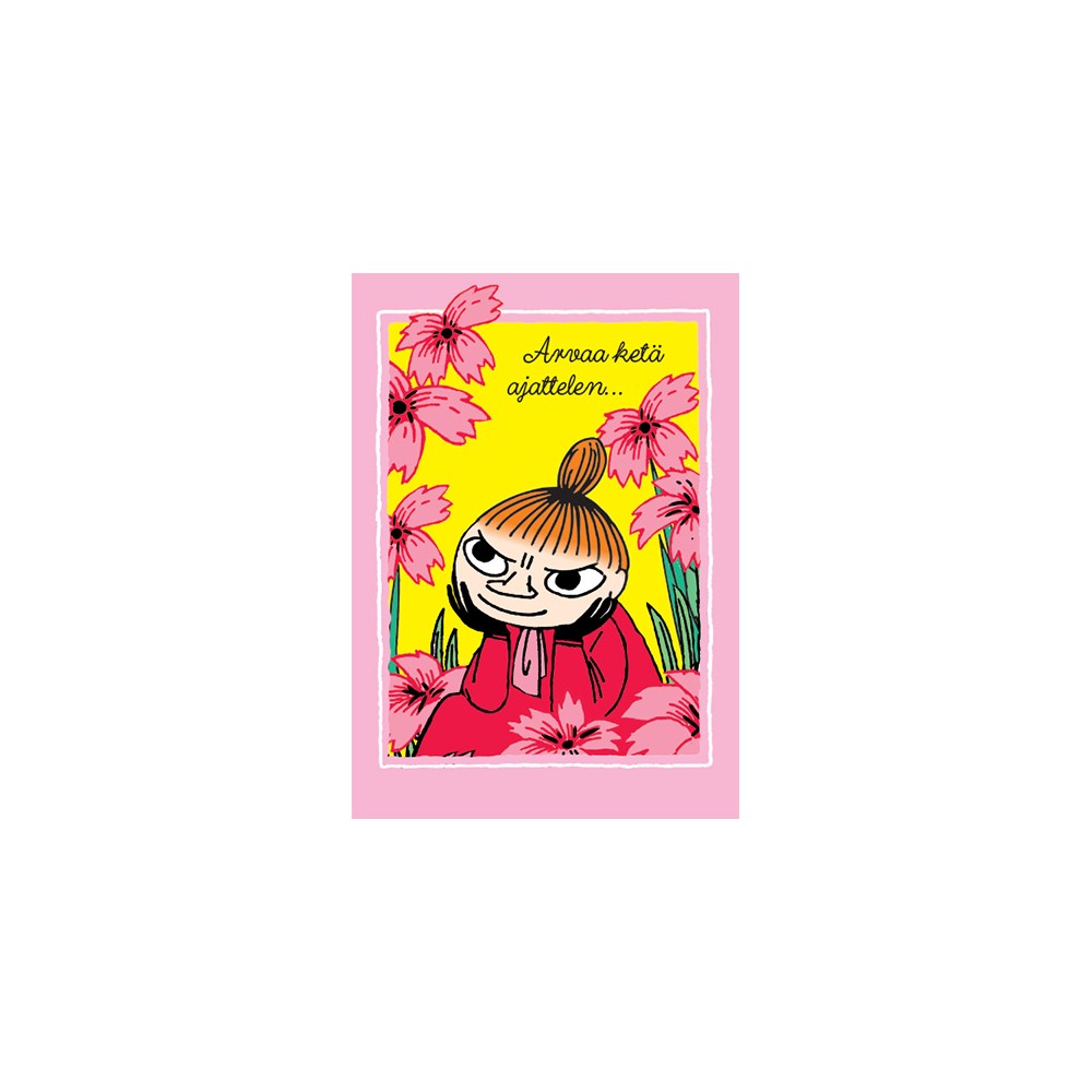 Mumin, Postkarte, Kleine My "Arvaa ketä ajattelen", pink