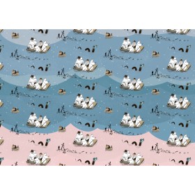 Putinki, Moomin, Gift Wrap Paper, Sea, blue-pink, 2 pcs 70x100cm