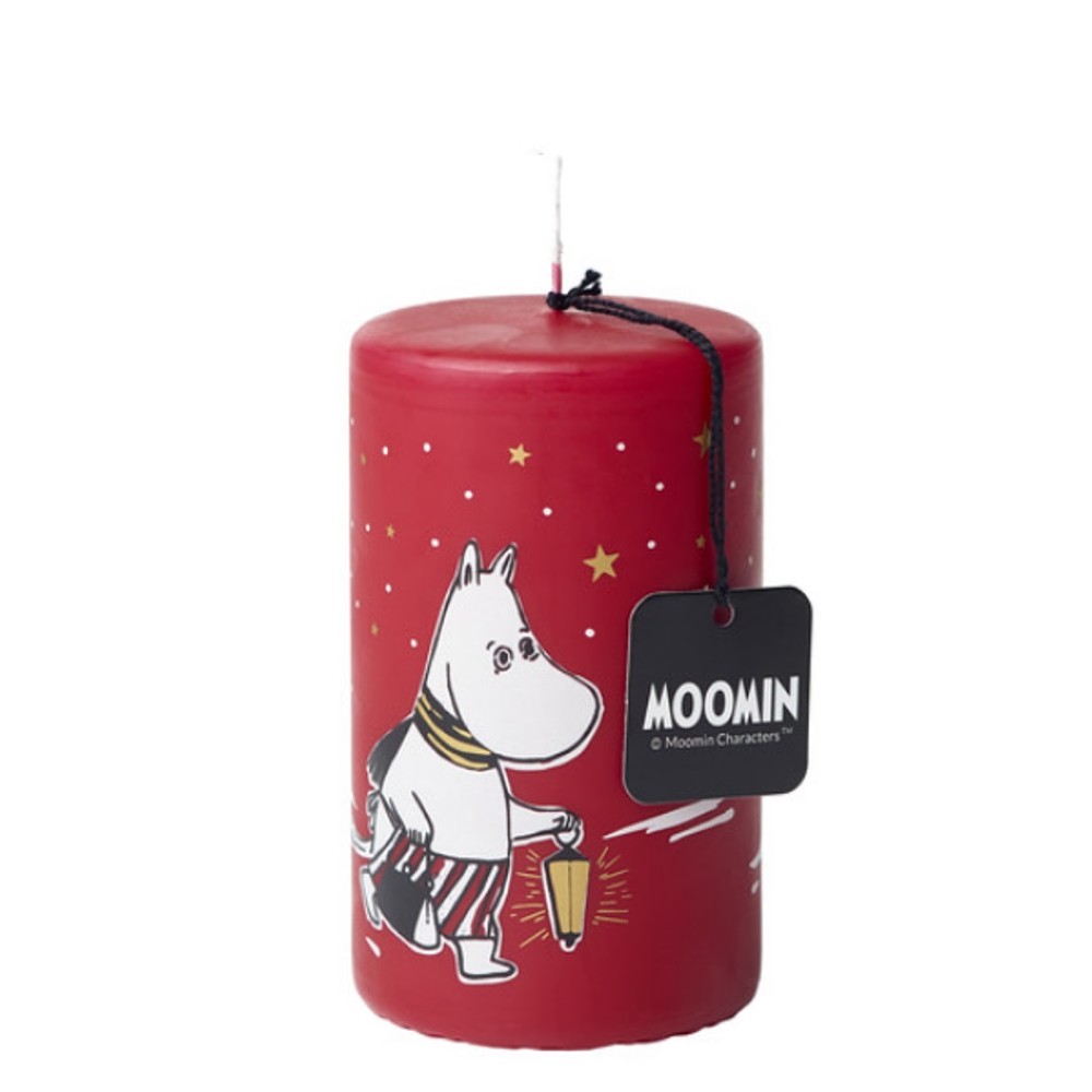 Havi, Moomin, Table Candle, in the Lantern Light, red 12x7cm