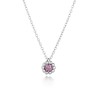 Lumoava, Daisy, Silver Pendant with Zircon Stone and Silver Chain, pink, small