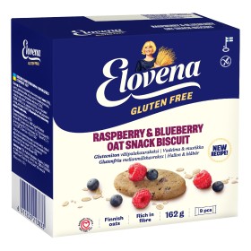 Elovena, Snack Biscuits 100% Oats, Rasberry & Blueberry gluten-free (9x18g) 162g