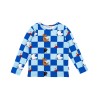 Martinex, Mumin Quadrate, langärmeliges Kinderhemd aus Bio-Baumwolljersey, blau