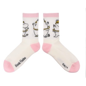 Nordic Buddies, Moomin Women's Socks, Snorkmaiden Hula Hula, white-pink 36-42