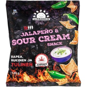 Linkosuo x Poppamies, Ruissipsi, Rye Chips Jalopeno & Sour Cream 120g