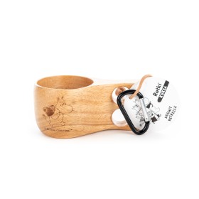 Retki, Moomin, Kuksa Wooden Mug with Carabiner, Moomintroll, medium 0,17l