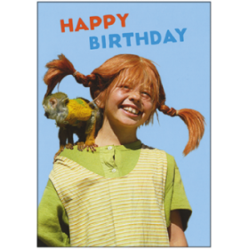Pippi Langstrumpf, Postkarte, Alles Gute zum Geburtstag