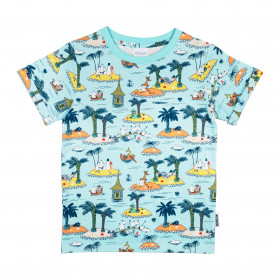 Martinex, Moomin Holiday, Kids' T-shirt from Eco Cotton Jersey, light blue