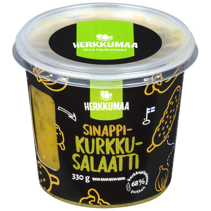 Herkkumaa Sinappikurkkusalatti Senf-Gurkensalat Dose 330g