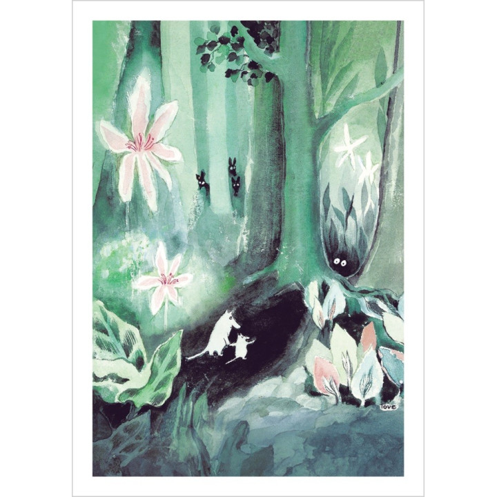 Putinki Mumin Postkarte Große Flut Grün 10,5 x 14,8 cm