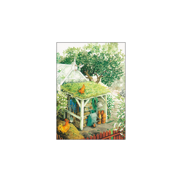 Inge Löök Postkarte Geräteschuppen im Garten 10,5 x 14,8 cm