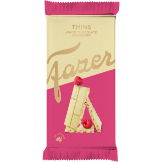 Fazer Thins White Chokolate with Rasberry Tablet 95g