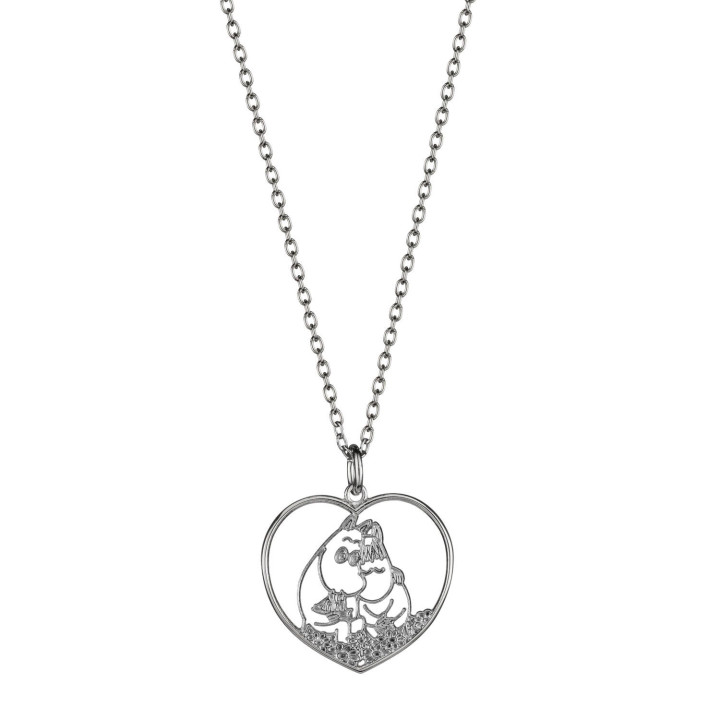 Lumoava Moomin Love Herz Silberanhänger mit Kette 45/50cm