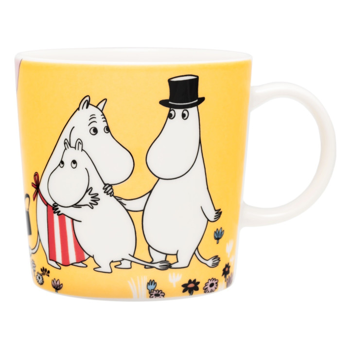 Arabia Mumin Keramikbecher Familienzeit (Family Time) gelb 0,3l