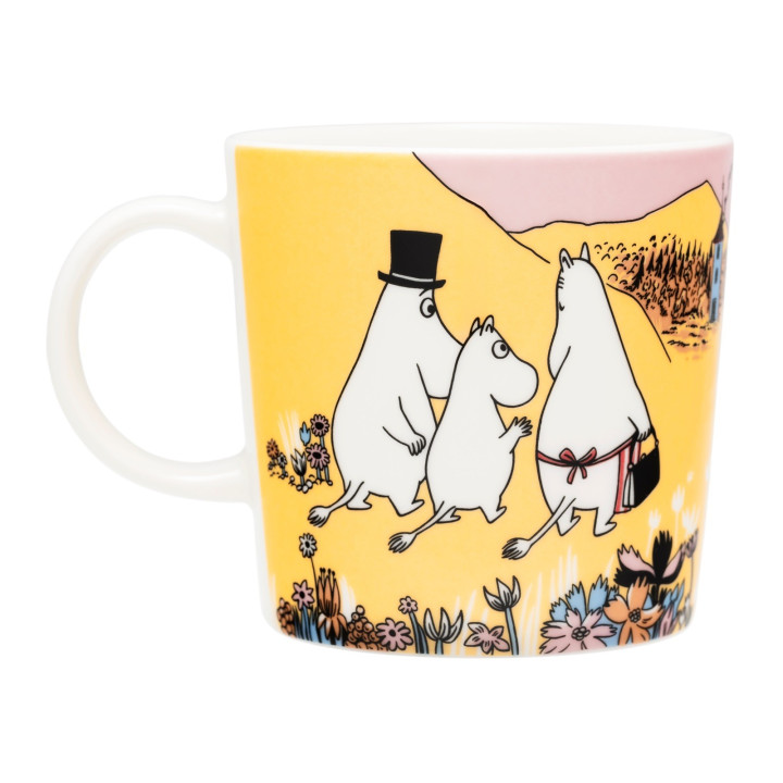 Arabia Mumin Keramikbecher Familienzeit (Family Time) gelb 0,3l