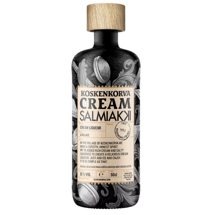 Koskenkorva Cream Salmiakki Sahnelikör mit Salzlakritz-Geschmack (15%) 0.5l