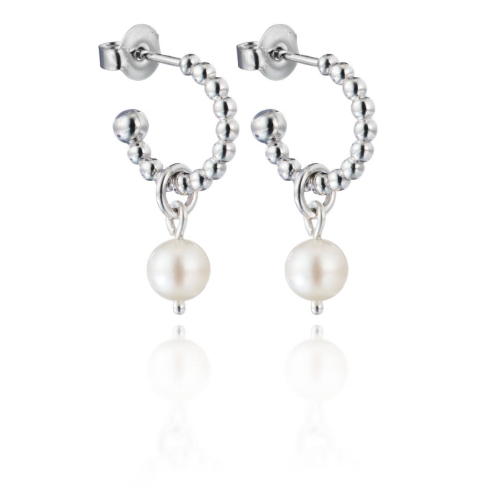 Lumoava Helmi Silver Earrings with Akoya Pearl