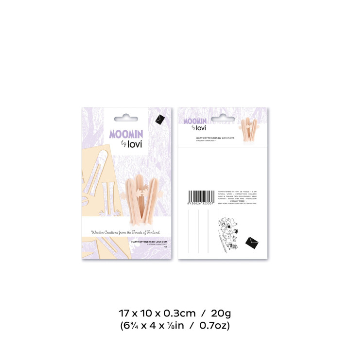 Lovi Moomin 3D Wooden Decoration Hattifatteners Natural DIY Kit 5cm