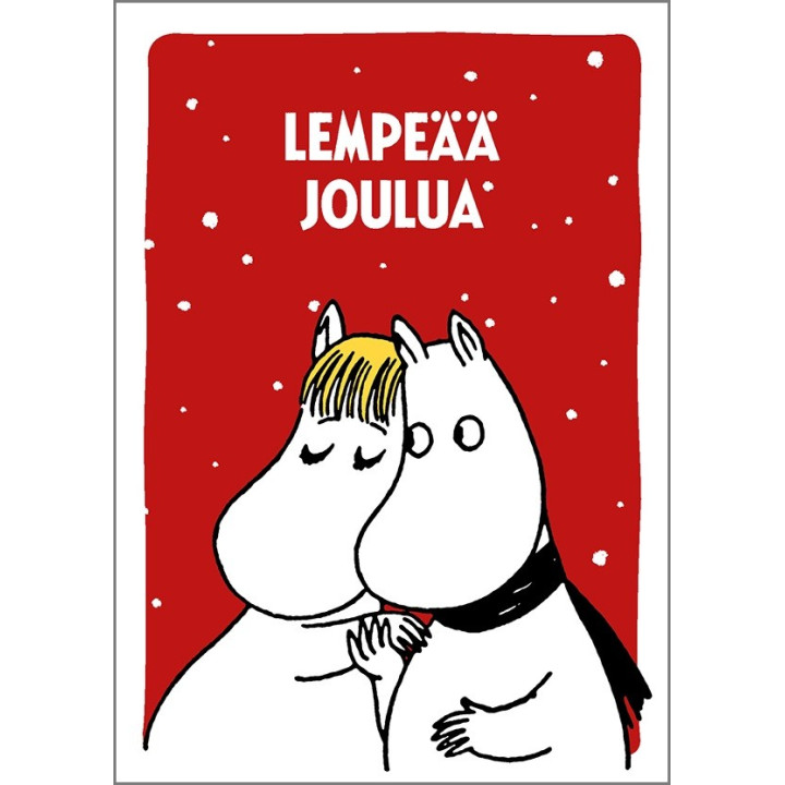 Putinki Mumin Postkarte Lempeää joulua Mumintroll & Snorkfräulein Rot