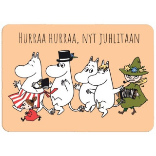 Karto Mumin Postkarte, Hurra! Hurra! Jetzt lasst uns feiern!