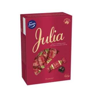 Fazer Julia Dark Chocolate with Fruity Marmalade Filling Pralines Box 150g