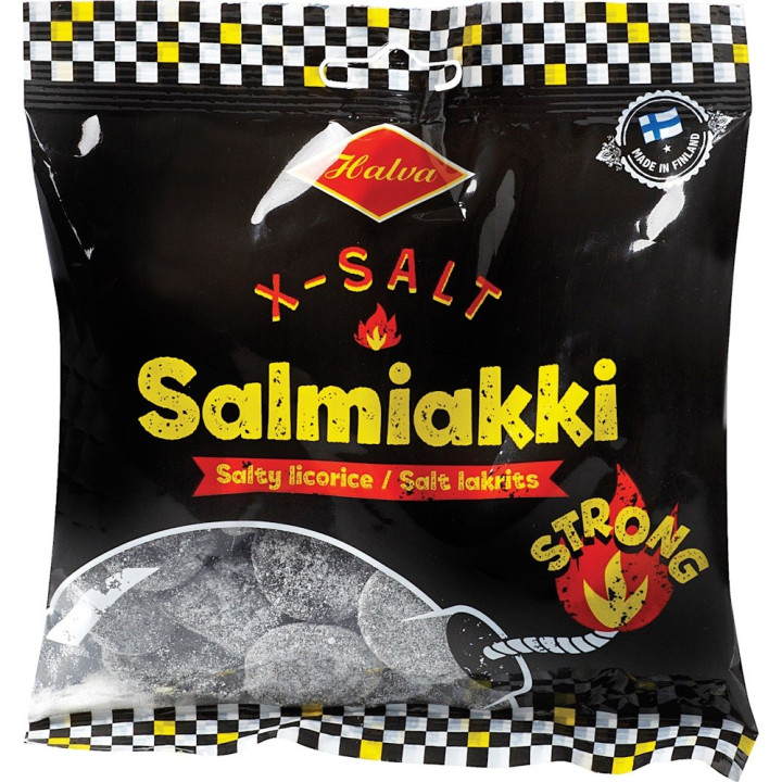 Halva X-Salt Salmiakki Extra Strong Salty Liquorice Mix 3 different Bag 120g