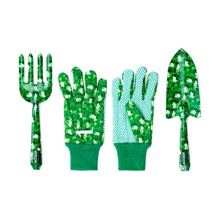 Puckator Mumin Garten Set Schaufel Harke Handschuhe 3-teilig