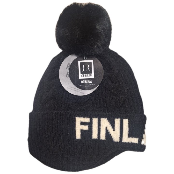 Robin Ruth Finland Mütze mit Pompom Schwarz