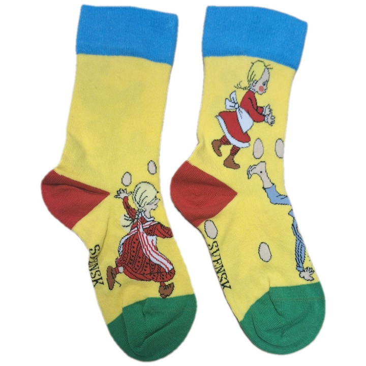 Svensk Husman Emil of Lönneberga Emil letar ägg Socks Kids Yellow