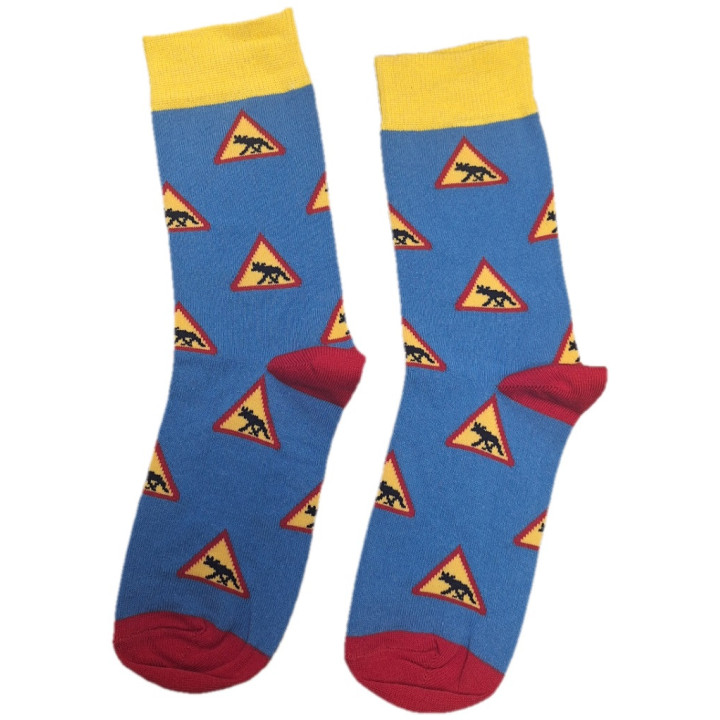 Svensk Husman Moose Sign Socks Blue