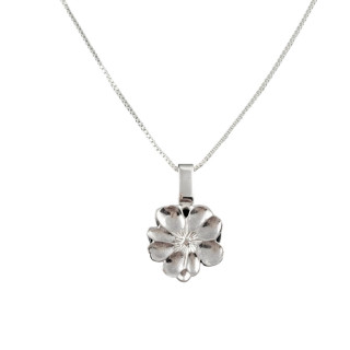 Sirokoru Unikko Poppy Silver Pendant with Venetian Chain 45 cm